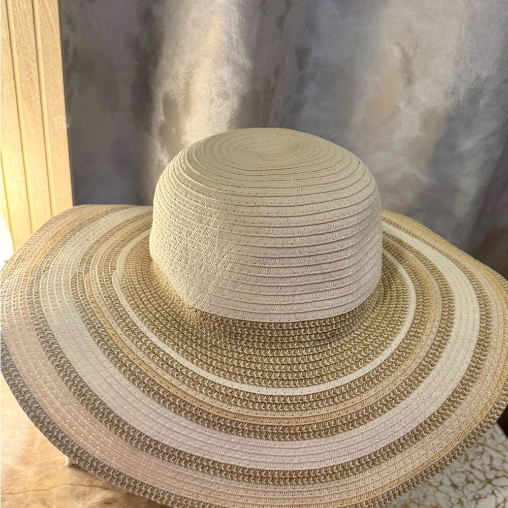 Elegant Cream and Tan Sun Hat
